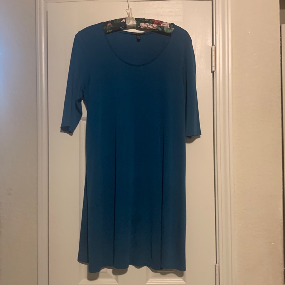Eileen Fisher LG Teal Tunic -worn once.  Pull over head